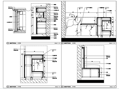 墙面及柜体节点图 施工图