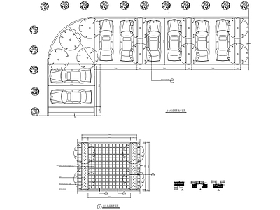 现代室外景观标准停车场 施工图