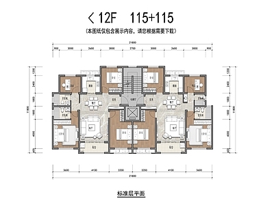 洋房115户型平面 施工图