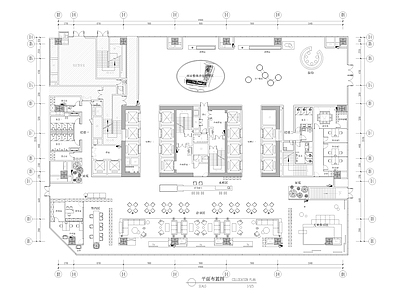 1990㎡售楼处售楼中心平面 施工图