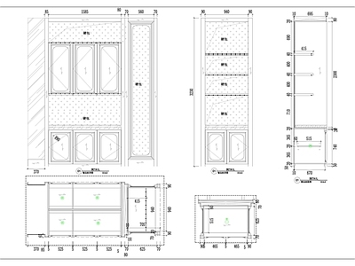 现代复古 餐边柜 节点详图 施工图