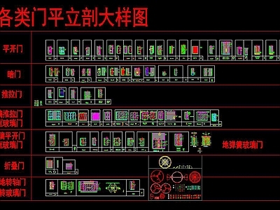 地弹簧玻璃门 施工图