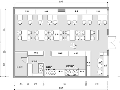 快餐厅自助餐厅餐饮店 施工图