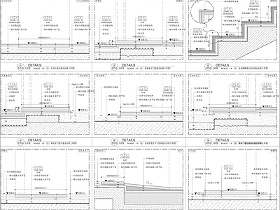 多种地面门槛石节点图 施工图