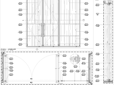 书房双开玻璃平开推拉门 施工图