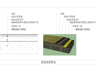 地面地毯做法1 施工图