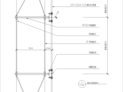 报告厅中部纵剖节点一 施工图