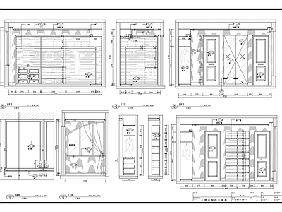 现代衣帽间装修详图 施工图