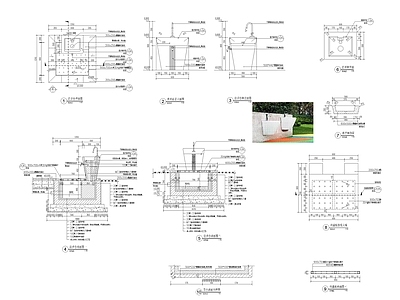 特色洗手池详图 施工图