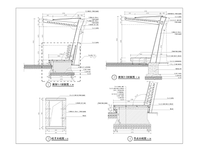 廊架详图 平面立面结构图 施工图