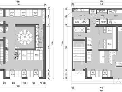 250㎡烤肉店平面图 施工图