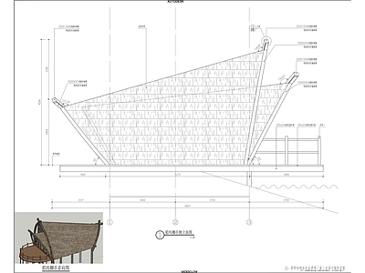 船屋棚亭建筑详图 施工图