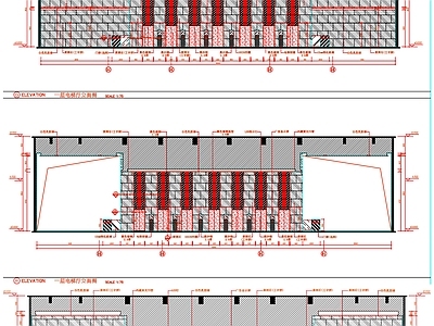 工装立面背景墙办公空间立面墙面 施工图