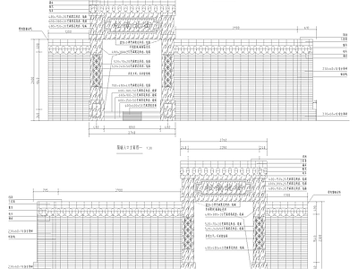 马头墙景墙围墙门洞入口 施工图