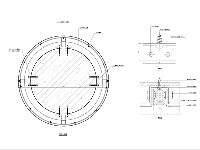 圆柱铝单板节点干挂铝单板石材干挂墙身大样 施工图