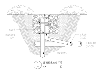 灌溉给水点大样图 施工图