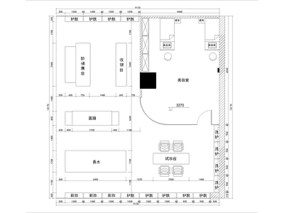 现代美妆店 施工图