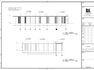 现代廊架节点景观廊架长廊弧形廊架白色景观廊架 施工图