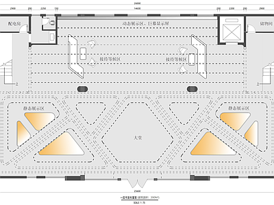 现代整体办公空间 2000平方 现代办公室 园 平面图 施工图