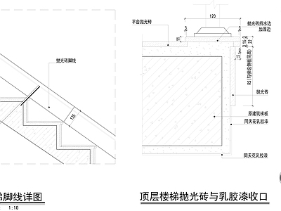 轻奢楼梯节点 家装节点 施工图