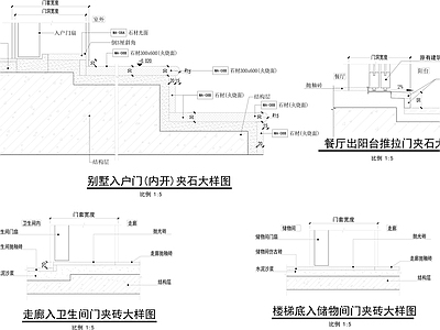 轻奢地面节点 家装节点 槛石节点 施工图