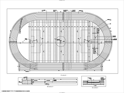 现代其他景观 室外运动场详图 羽毛球场 排球场 施工图