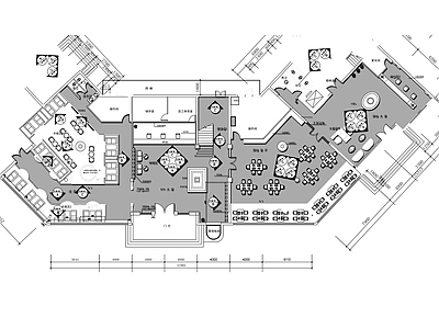 现代中餐厅 中餐厅 现代餐厅 施工图