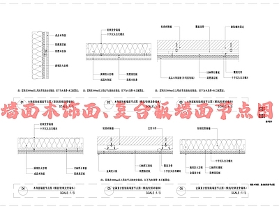 现代墙面节点 墙面木饰面节点 复合板图 施工图