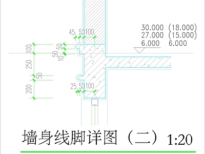 其他墙面节点 墙身线脚详图 施工图