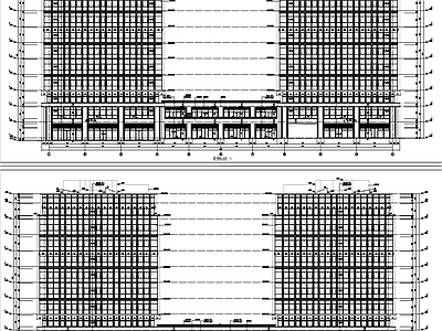 现代简约办公楼建筑 高层双塔办公 办公综合楼建筑 施工图