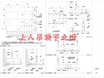 现代吊顶节点 上人图 施工图