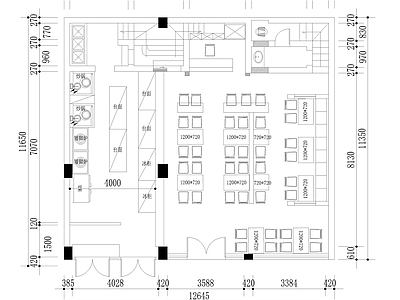 现代快餐店 米粉店 面店 施工图