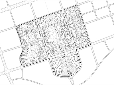 现代其他商业建筑 商务区总图 施工图