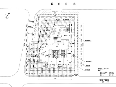 现代办公楼建筑 办公裙房平面 施工图