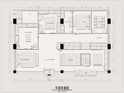 现代原木展厅 展厅 情景模拟 施工图