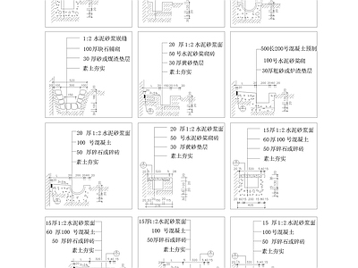 现代其他地面节点 散水明沟做法详图 施工图