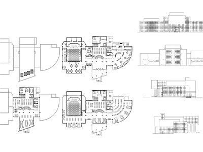 现代办公楼建筑 图书馆项目图纸 施工图