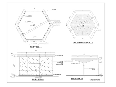 新中式亭子节点 售卖亭节点详图 施工图