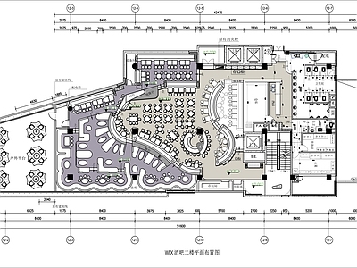 现代酒吧 时尚酒吧 平面布置图 施工图