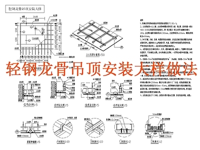 现代吊顶节点 轻钢龙骨 石膏板 平顶节点 施工图