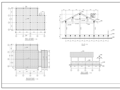 中古其他古建 仿古草堂建筑结构 施工图