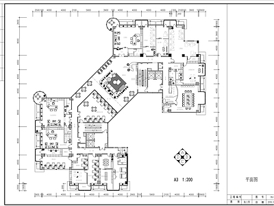 现代整体办公空间 公司办公设计 施工图