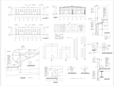 工业现代厂房 重型行车 气楼 建筑 施工图