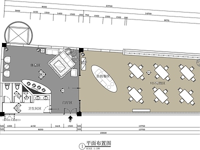 现代自助餐厅 VIP自助餐厅 施工图