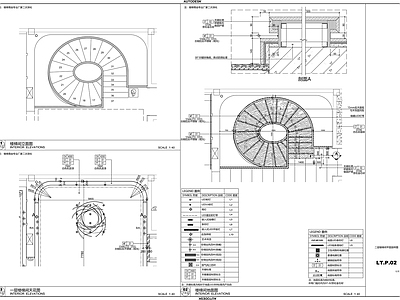 现代极简楼梯节点 放样 施工图