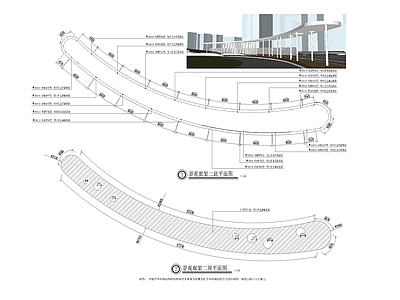 现代廊架节点 特色廊架平立方案 施工图