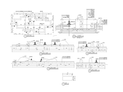 现代商业景观 水池水景详图 楼前水景详图 施工图