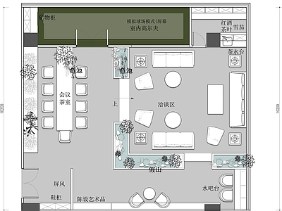 现代会所 别墅休闲会所平面 施工图