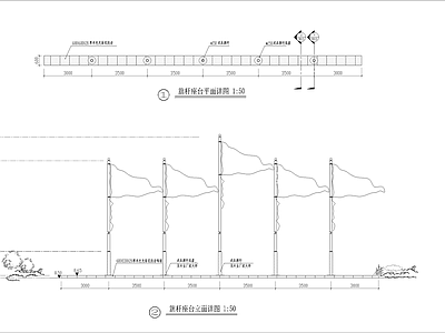 欧式办公景观 口袋公园 商业办公 旗杆做法 园 节点平面 施工图