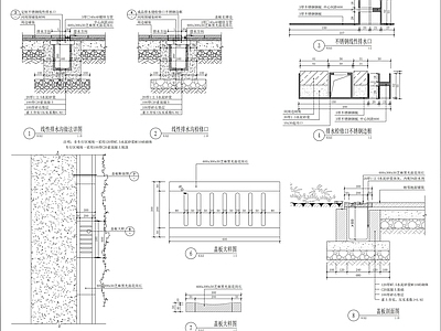 现代其他景观 排水沟做法 线性排水沟 施工图